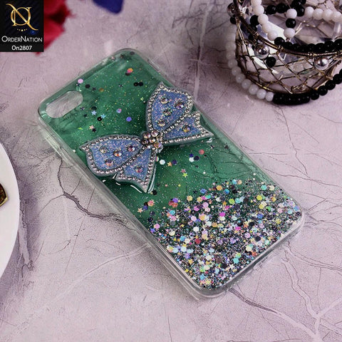 iPhone 8 / 7 - Green - New Trendy Rhinestone Butterfly Brouge Soft Case