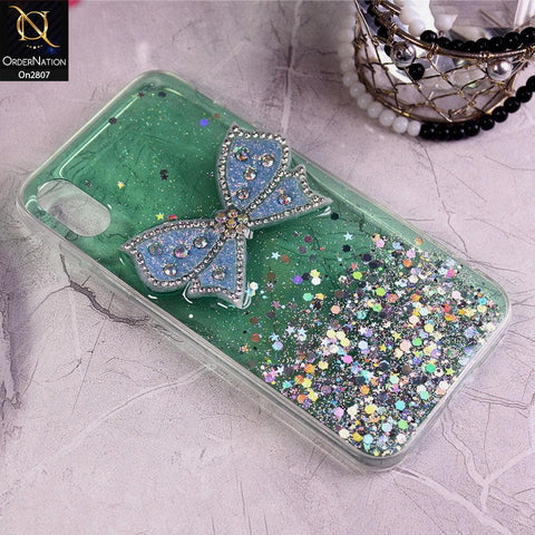 iPhone XS / X - Green - New Trendy Rhinestone Butterfly Brouge Soft Case