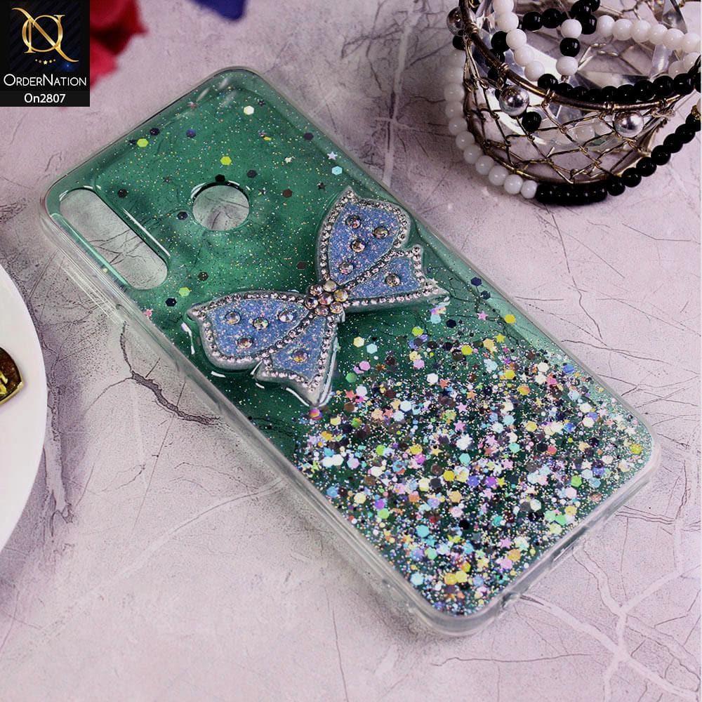 Oppo A8 - Green - New Trendy Rhinestone Butterfly Brouge Soft Case