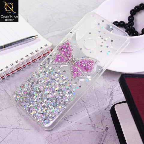 Realme C3 - Silver - New Trendy Rhinestone Butterfly Brouge Soft Case