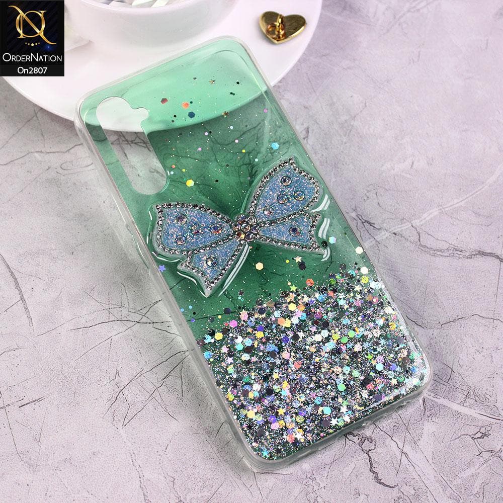 Realme 6s - Green - New Trendy Rhinestone Butterfly Brouge Soft Case