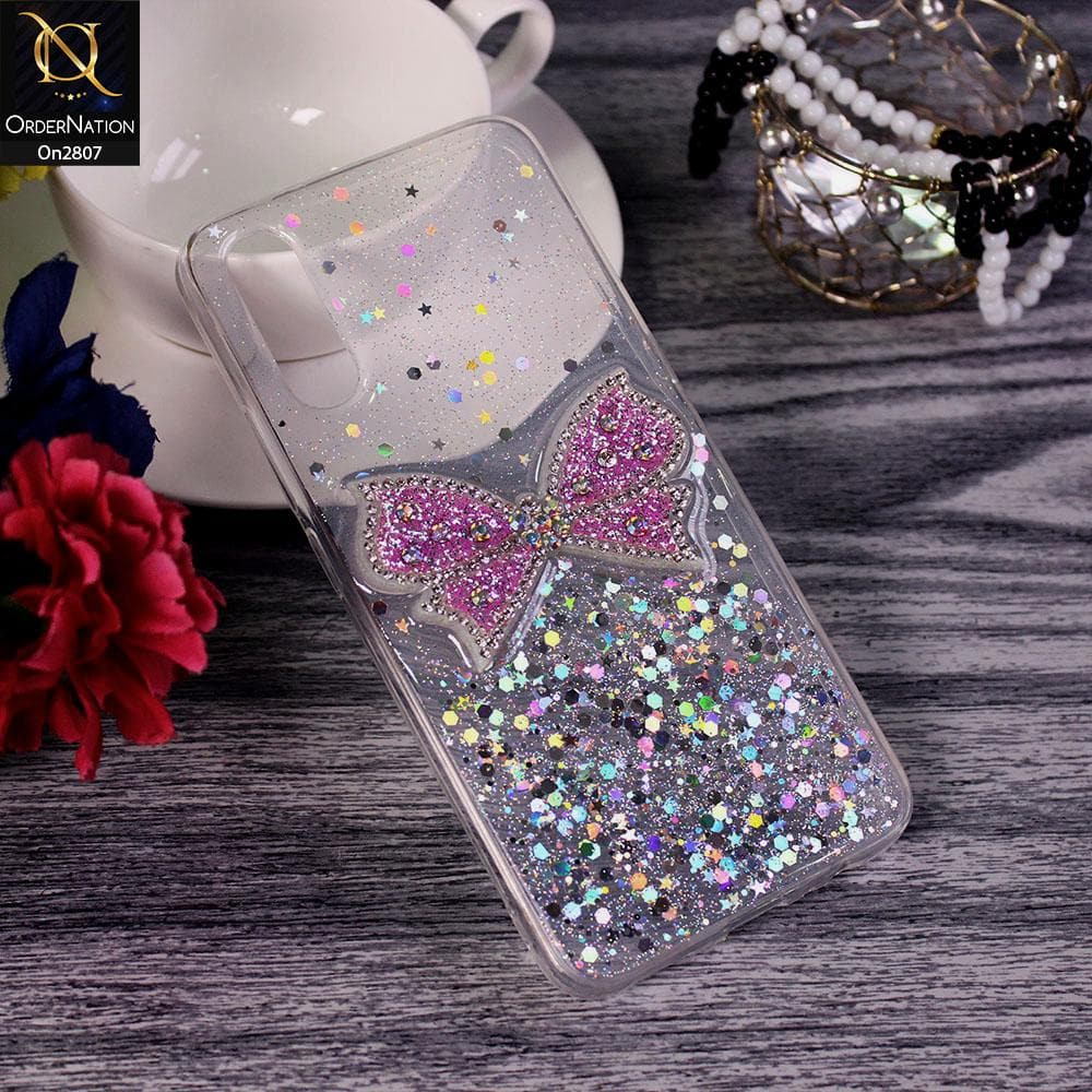 Xiaomi Redmi 9A - Silver - New Trendy Rhinestone Butterfly Brouge Soft Case