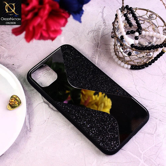 iPhone 11 Cover - Black - New Stylish Ziggy Mirror Not Moving Glitter Soft Case