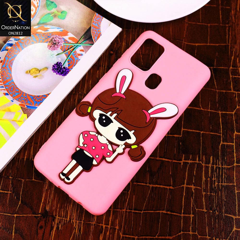 Samsung Galaxy A21s Cover - Pink - Cartoon Character Series Soft Cases