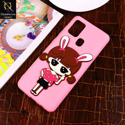 Samsung Galaxy A21s Cover - Pink - Cartoon Character Series Soft Cases