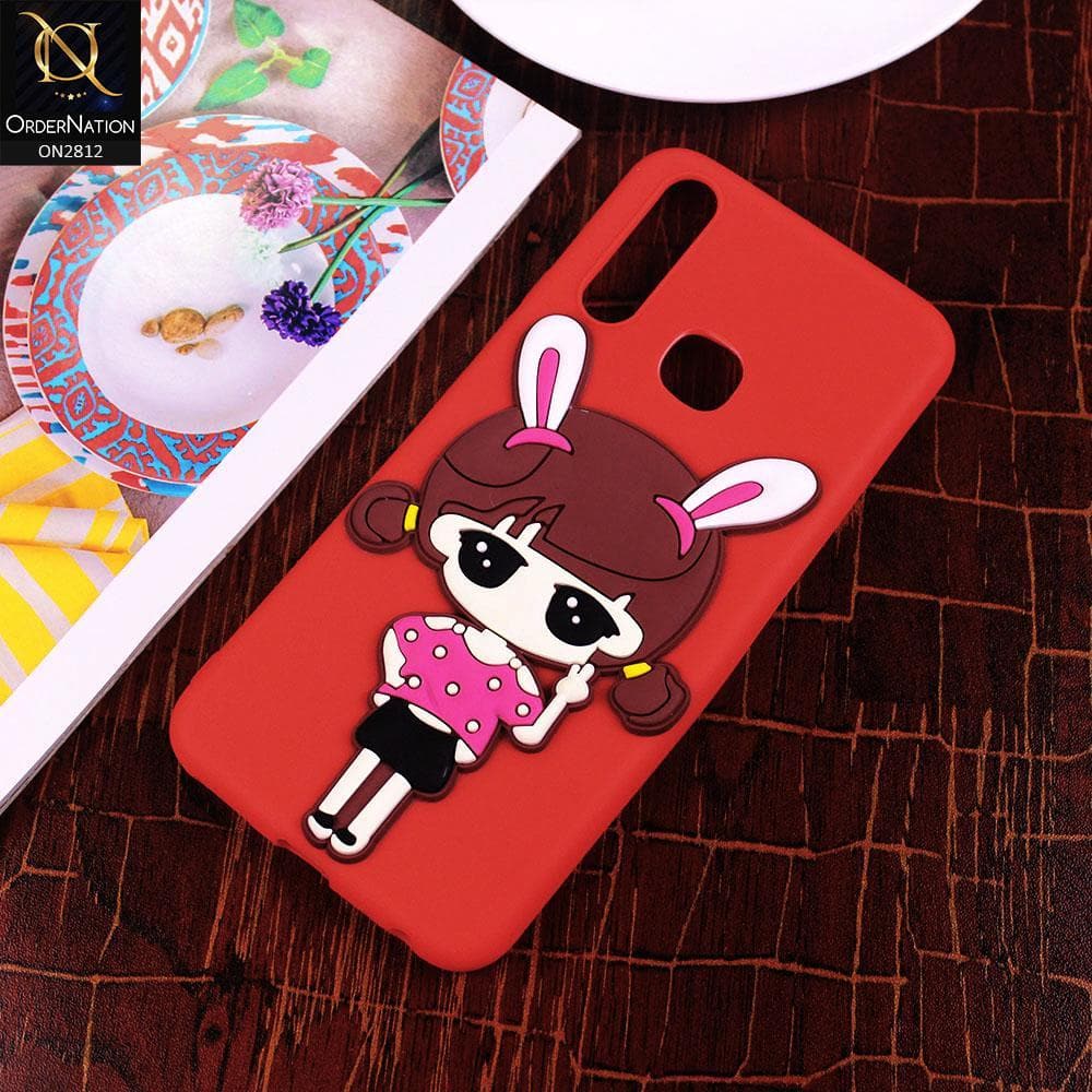 Vivo Y11 2019 Cover - Red - Cartoon Character Series Soft Cases