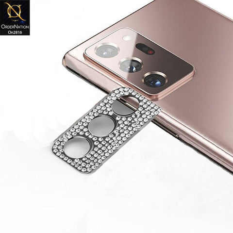 Samsung Galaxy Note 20 Protector - Silver - New Diamond Rhinestones Inlaid Camera Lens Protective Film