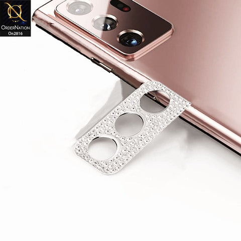 Samsung Galaxy Note 20 Protector - Silver - New Diamond Rhinestones Inlaid Camera Lens Protective Film