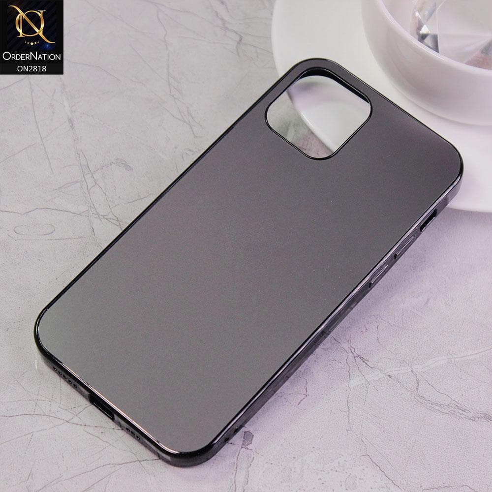iPhone 12 Pro Cover - Black - Matt Look Shiny Borders Soft Case