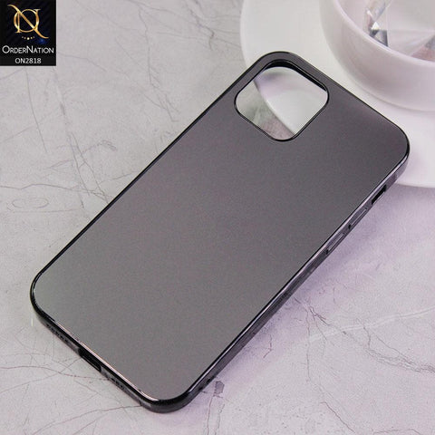iPhone 12 Cover - Black - Matt Look Shiny Borders Soft Case