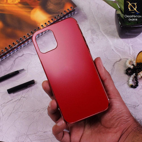 iPhone 12 Pro Max Cover - Red - Matt Look Shiny Borders Soft Case
