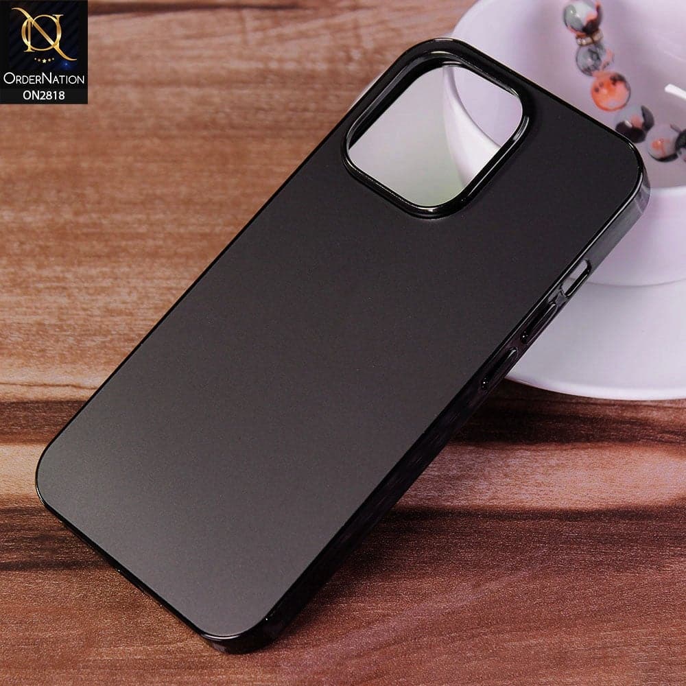 iPhone 13 Pro Max Cover - Black - Matt Look Shiny Borders Soft Case