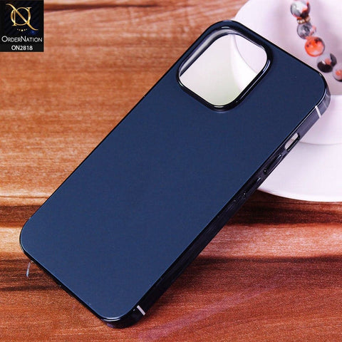 iPhone 13 Pro Max Cover - Blue - Matt Look Shiny Borders Soft Case