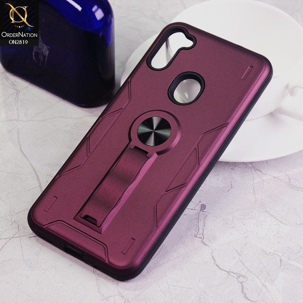 Samsung Galaxy A11 Cover - Magenta - 2 in 1 Hybrid Protective Case With Kick Stand