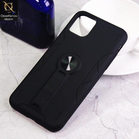 iPhone 11 Pro Cover - Black - 2 in 1 Hybrid Protective Case With Kick Stand