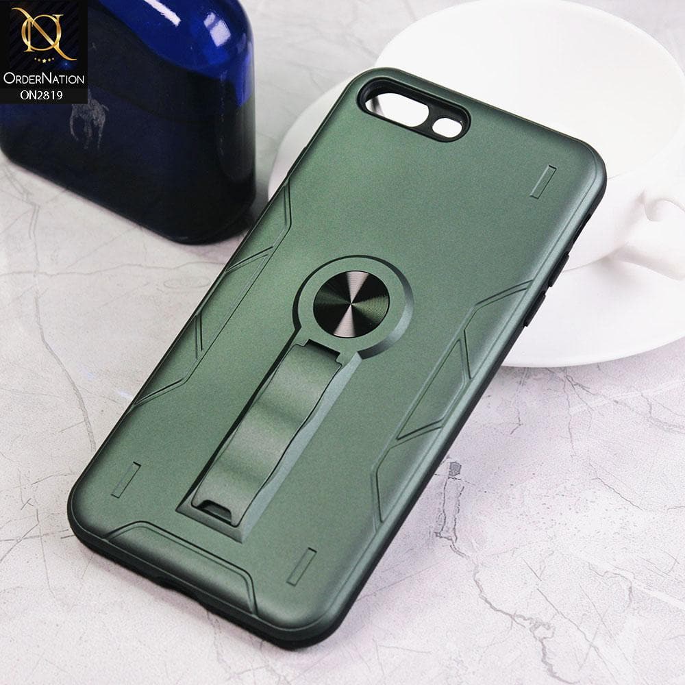iPhone 8 Plus / 7 Plus Cover - Green - 2 in 1 Hybrid Protective Case With Kick Stand