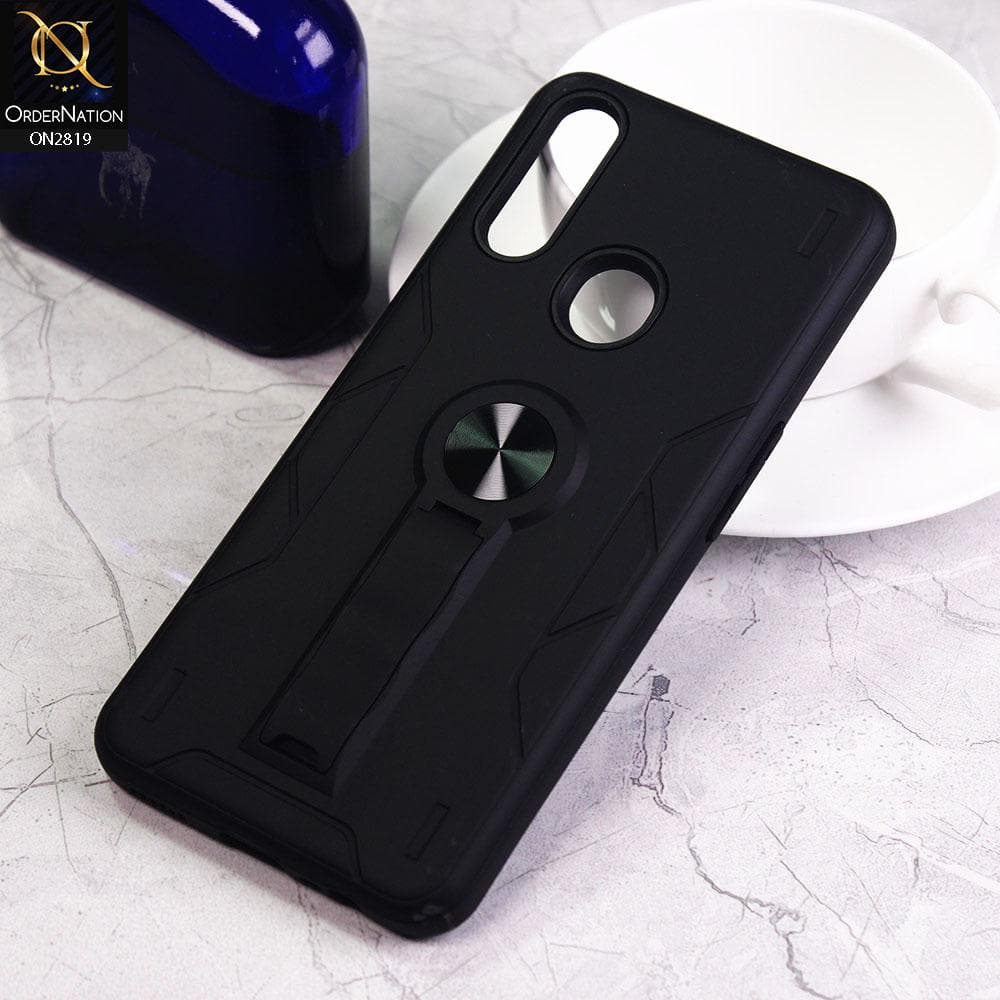 Oppo A8 Cover - Black - 2 in 1 Hybrid Protective Case With Kick Stand