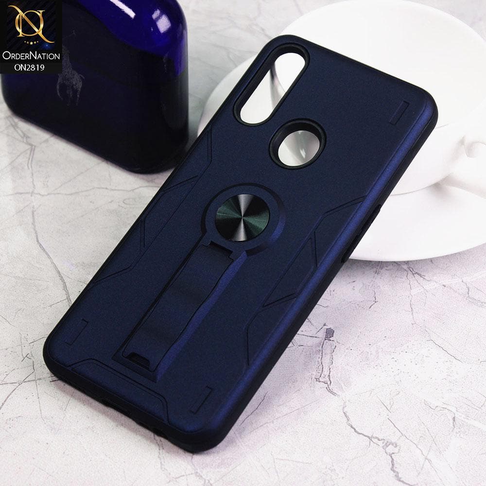 Oppo A8 Cover - Blue - 2 in 1 Hybrid Protective Case With Kick Stand