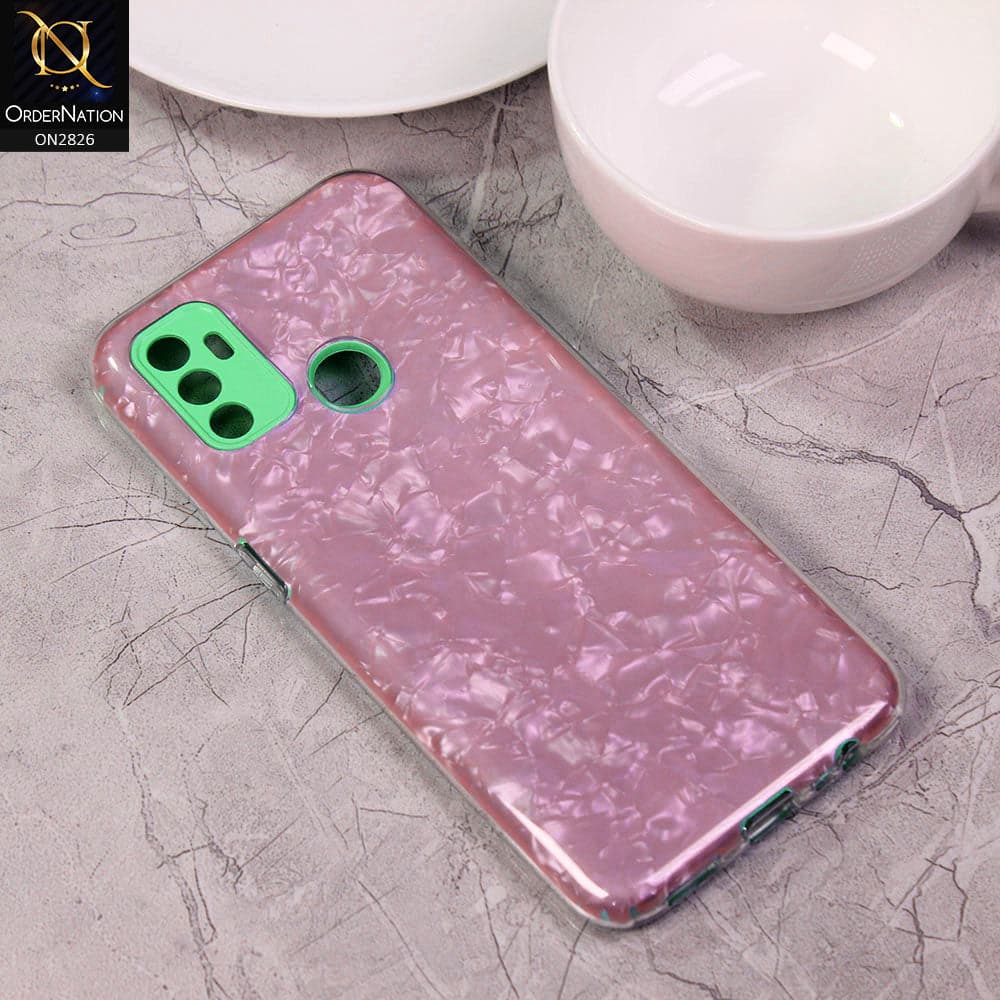Oppo A53 Cover - Green - New Marble Series 2 in 1 Hybrid Case