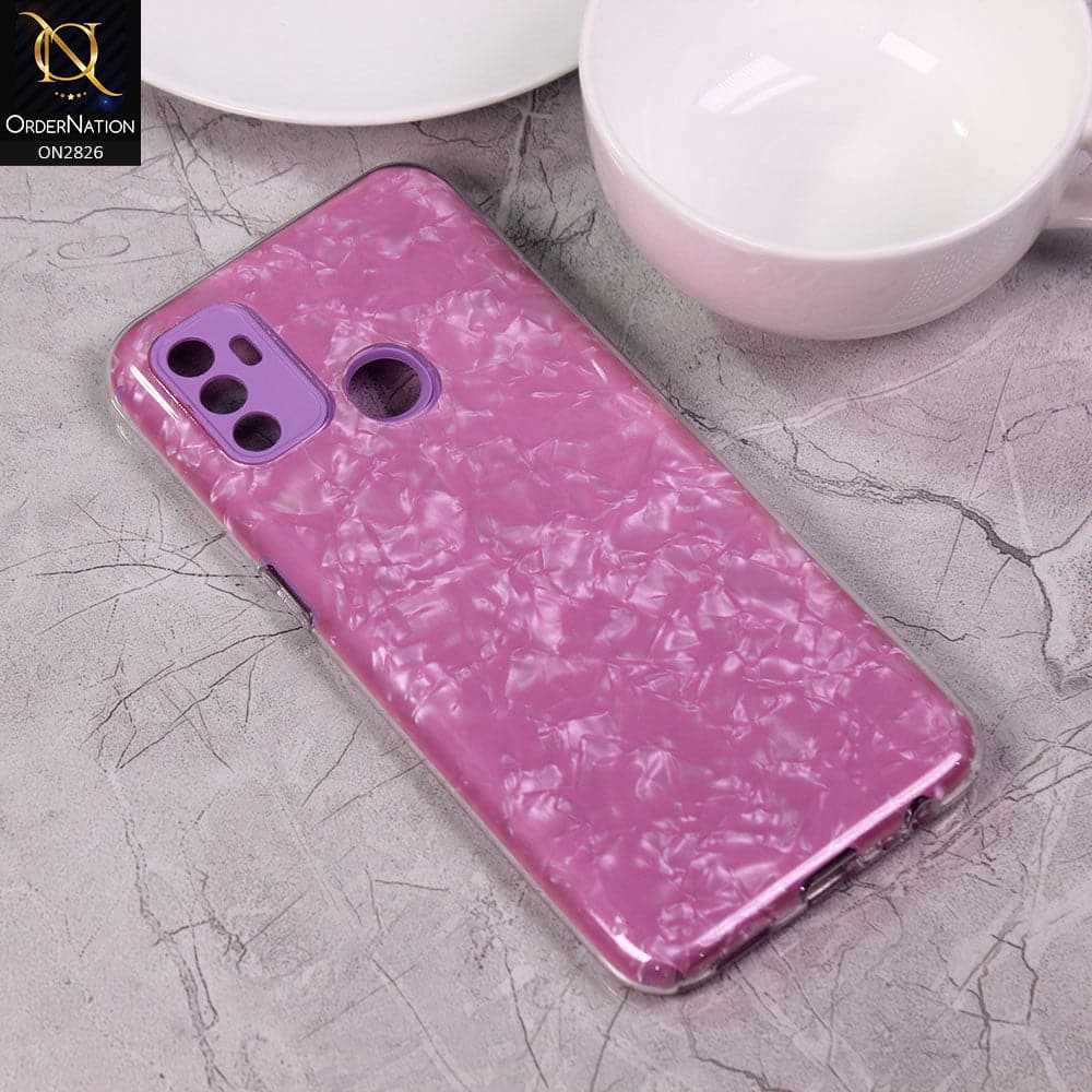 Oppo A53s Cover - Purple - New Marble Series 2 in 1 Hybrid Case