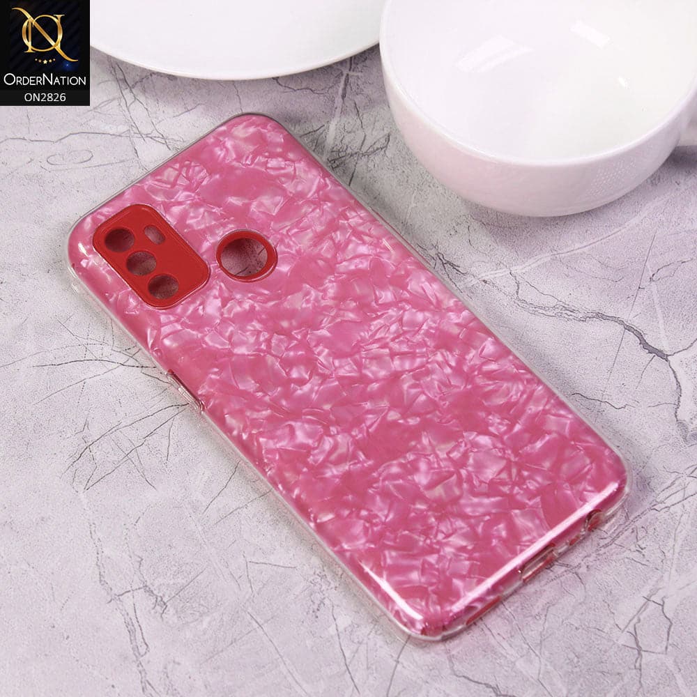 Oppo A53 Cover - Red - New Marble Series 2 in 1 Hybrid Case