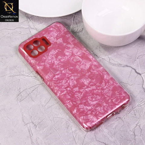 Oppo F17 Cover - Red - New Marble Series 2 in 1 Hybrid Case