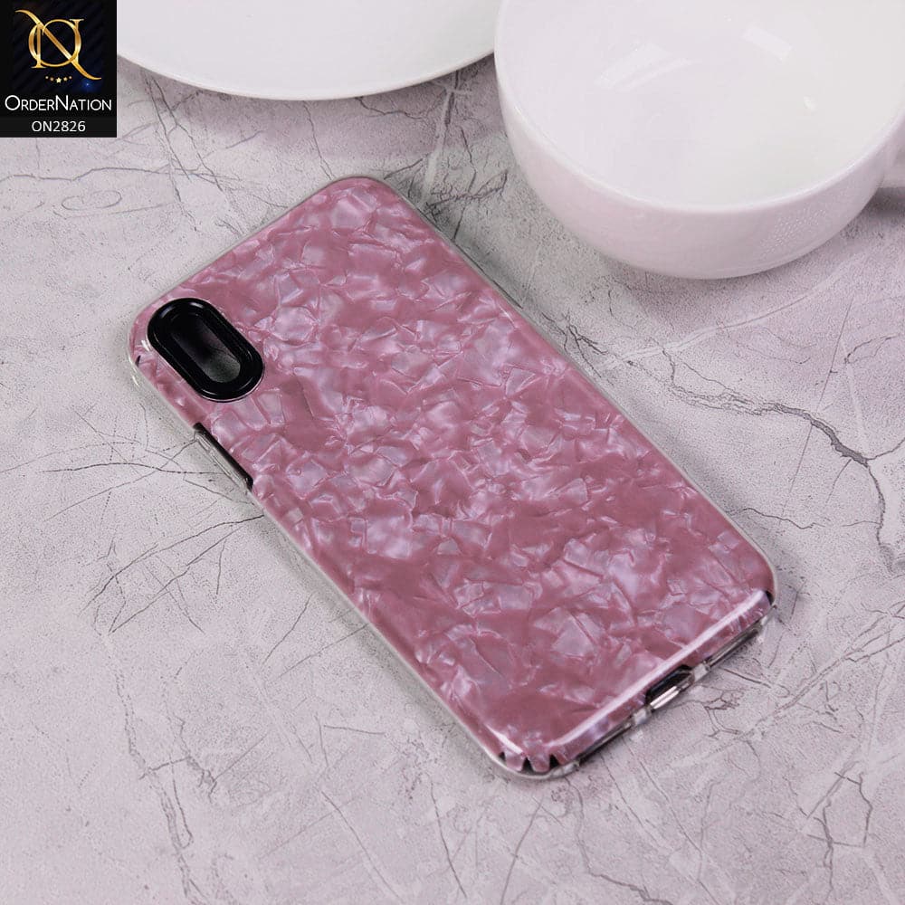 iPhone XS / X Cover - Black - New Marble Series 2 in 1 Hybrid Case