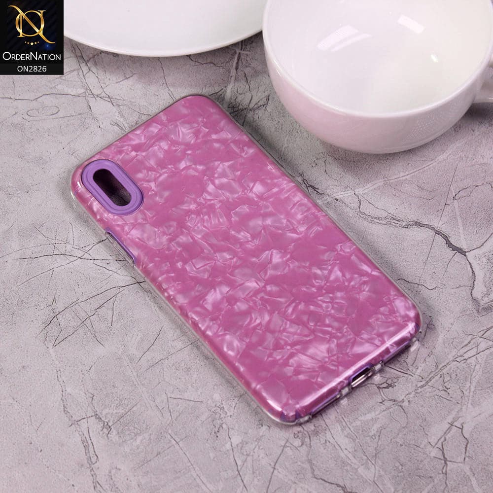 iPhone XS / X Cover - Purple - New Marble Series 2 in 1 Hybrid Case