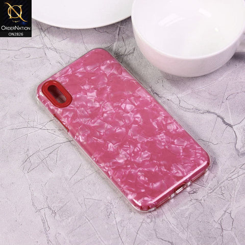 iPhone XS / X Cover - Red - New Marble Series 2 in 1 Hybrid Case