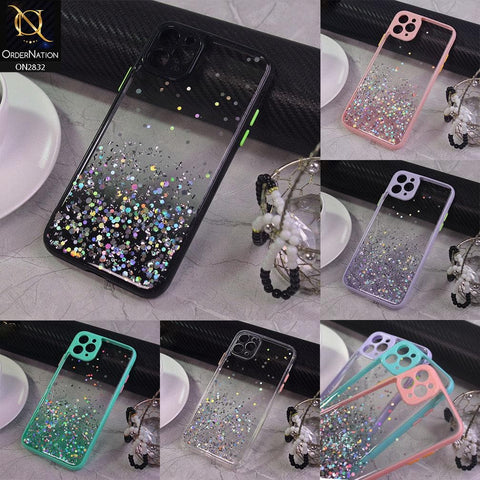 Xiaomi Redmi 9A Cover - Pink - 3D Look Silver Foil Back Shell Case - Glitter Does not Move