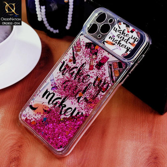 iPhone 11 Pro Cover - Design 14 - Moving Liquid Glitter Camera Slide Protection Case
