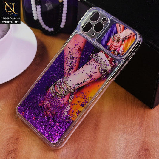 iPhone 11 Pro Cover - Design 17 - Moving Liquid Glitter Camera Slide Protection Case