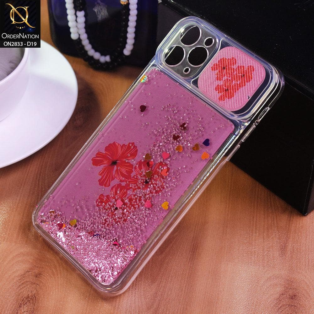 iPhone 11 Pro Cover - Design 19 - Moving Liquid Glitter Camera Slide Protection Case