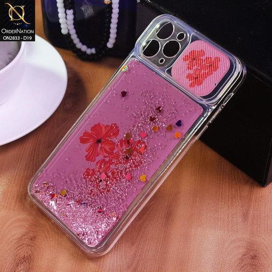 iPhone 11 Pro Cover - Design 19 - Moving Liquid Glitter Camera Slide Protection Case