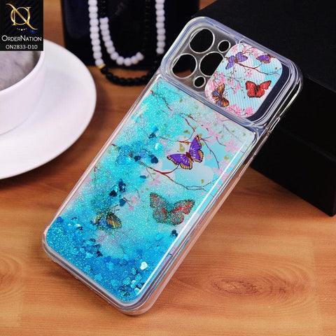 iPhone 11 Pro Max Cover - Design 10 - Moving Liquid Glitter Camera Slide Protection Case