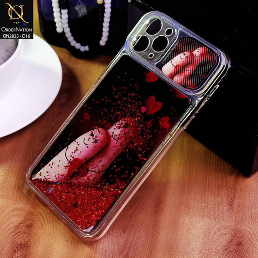 iPhone 11 Pro Max Cover - Design 16 - Moving Liquid Glitter Camera Slide Protection Case