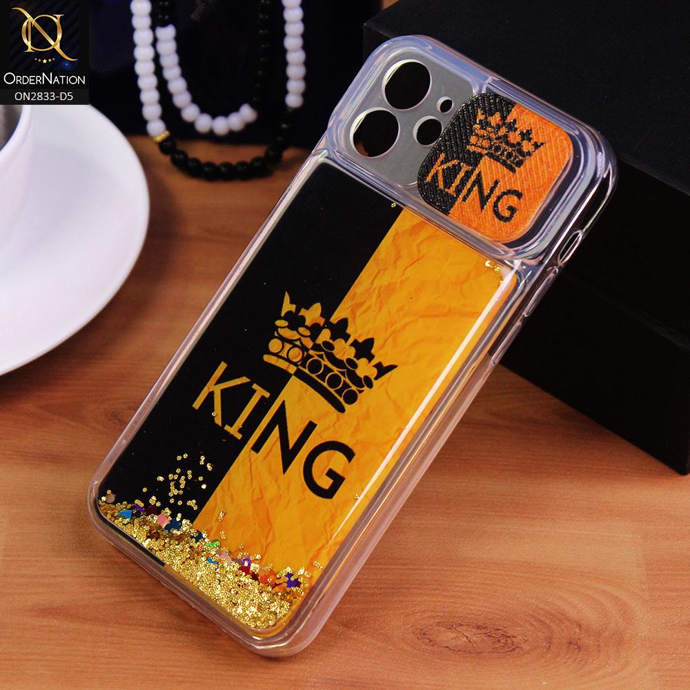 iPhone 12 Cover - Design 5 - Moving Liquid Glitter Camera Slide Protection Case