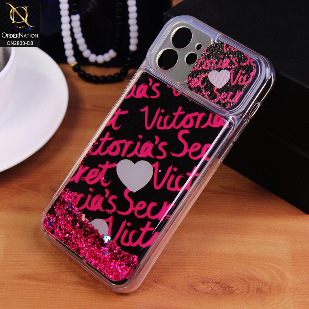 iPhone 12 Cover - Design 8 - Moving Liquid Glitter Camera Slide Protection Case