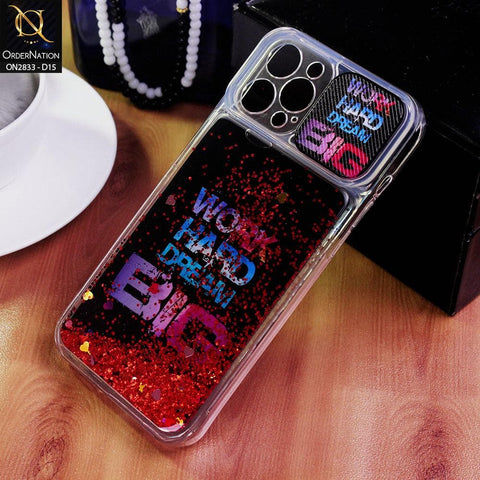 iPhone 12 Pro Max Cover - Design 15 - Moving Liquid Glitter Camera Slide Protection Case