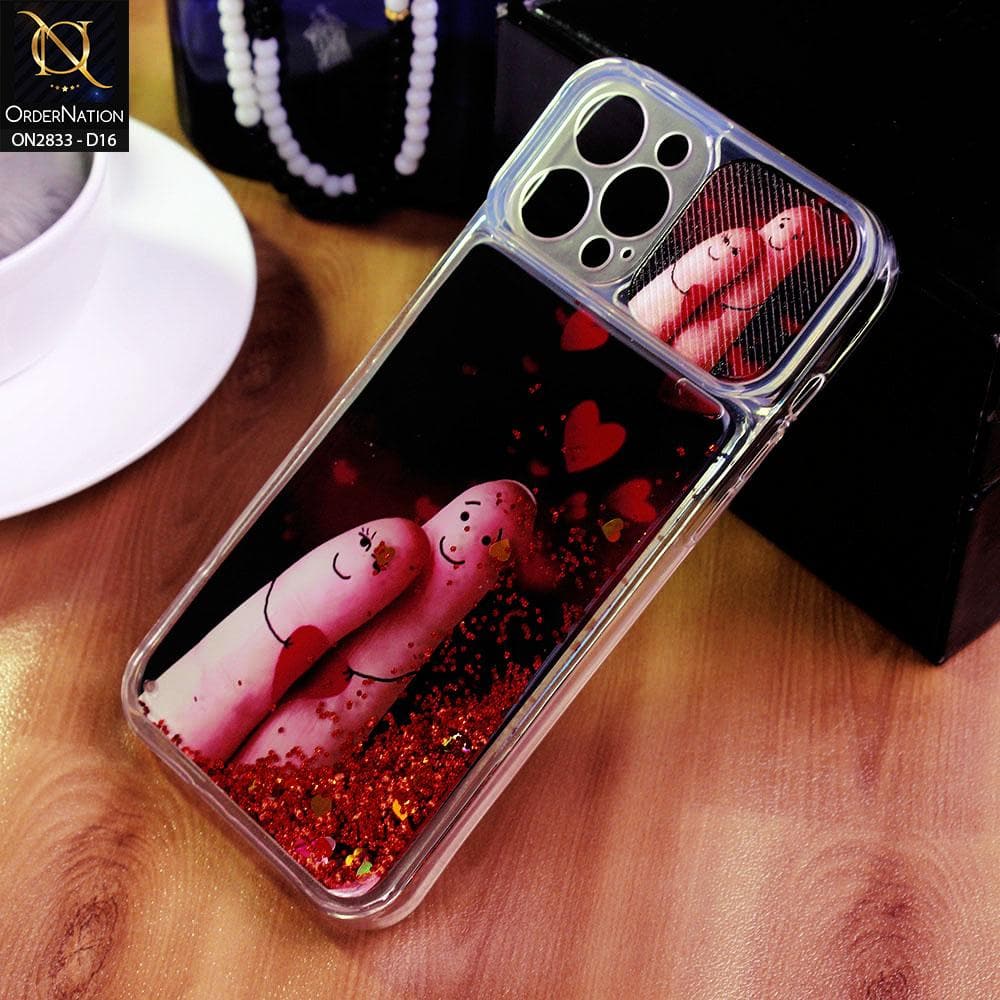 iPhone 12 Pro Max Cover - Design 16 - Moving Liquid Glitter Camera Slide Protection Case