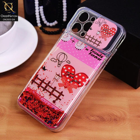 iPhone 12 Pro Max Cover - Design 4 - Moving Liquid Glitter Camera Slide Protection Case