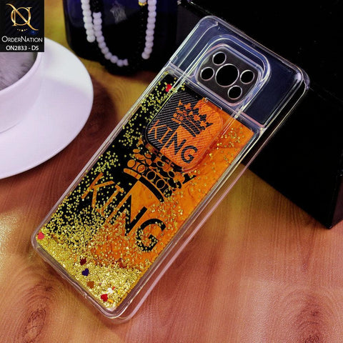 Xiaomi Poco X3 Pro Cover - Design 5 - Moving Liquid Glitter Camera Slide Protection Case