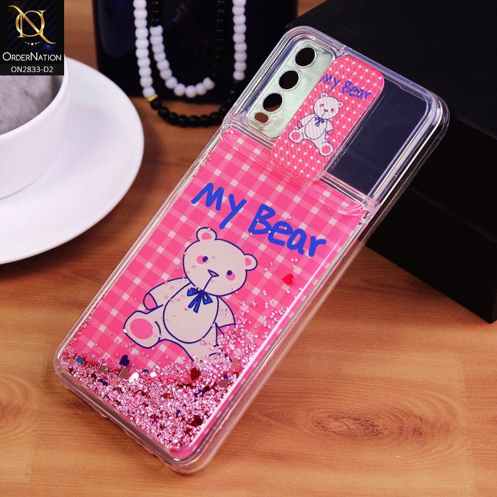Vivo Y12s Cover - Design 2 - Moving Liquid Glitter Camera Slide Protection Case