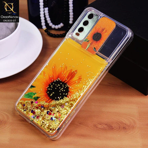Vivo Y20s Cover - Design 7 - Moving Liquid Glitter Camera Slide Protection Case