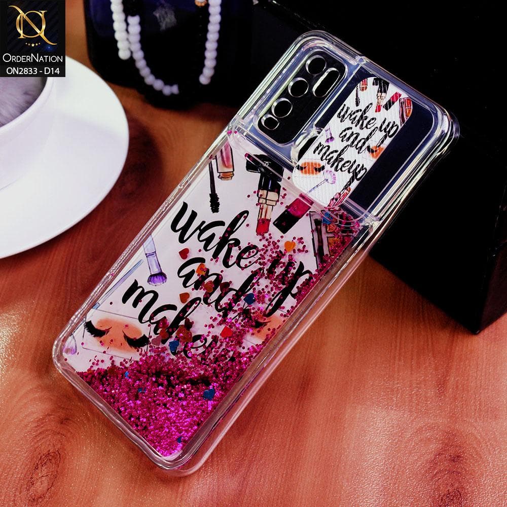 Vivo Y30 Cover - Design 14 - Moving Liquid Glitter Camera Slide Protection Case