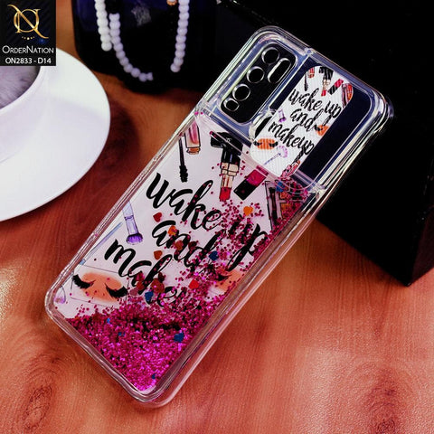 Vivo Y50 Cover - Design 14 - Moving Liquid Glitter Camera Slide Protection Case