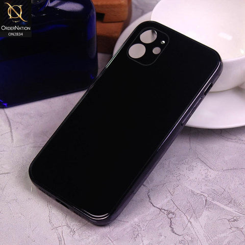 iPhone 12 Cover - Black - New Glossy Shine Soft Borders Back Case