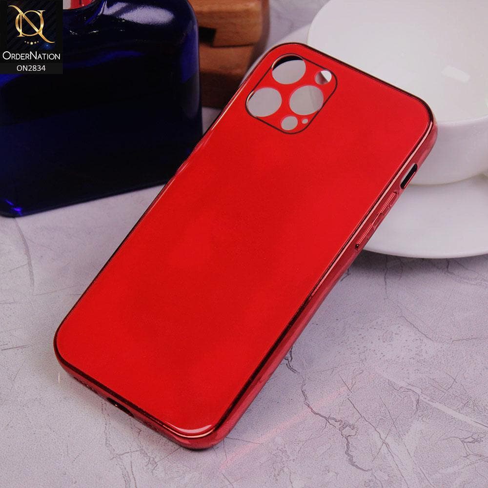 iPhone 12 Pro Cover - Red - New Glossy Shine Soft Borders Back Case
