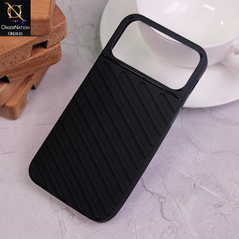 iPhone 11 Pro Max Cover - Black - New Stylish Diagonal lines Pattern Soft Case