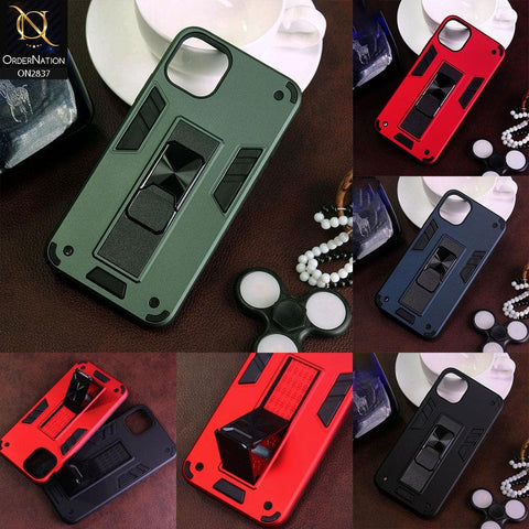 iPhone XS / X Cover - Green - Heavy Duty Hybrid 2 in 1 Kick Stand Soft Protective Case